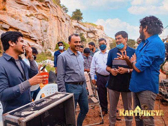 Candid Working Stills Of Karthikeya 2 Team